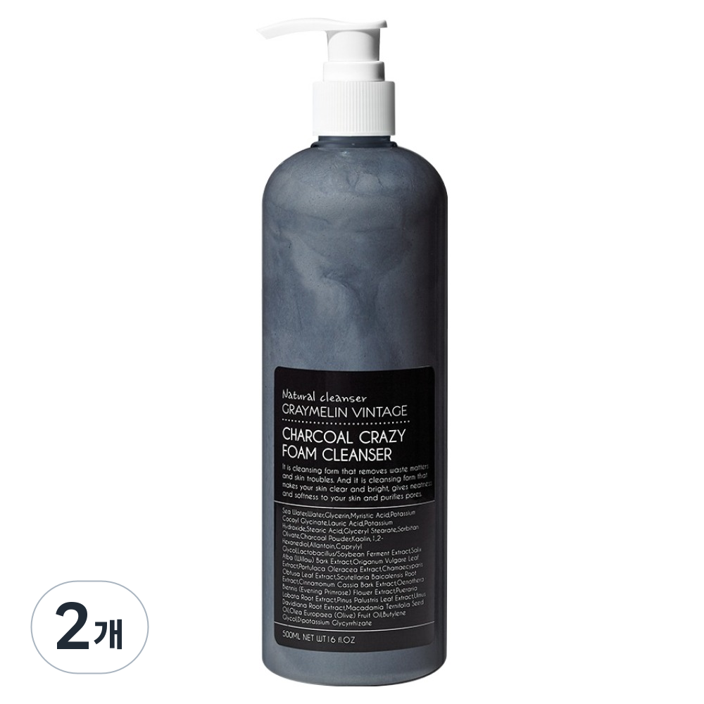 그레이멜린 대용량 크레이지 폼 클렌져 차콜, 500ml, 2개 21,500원