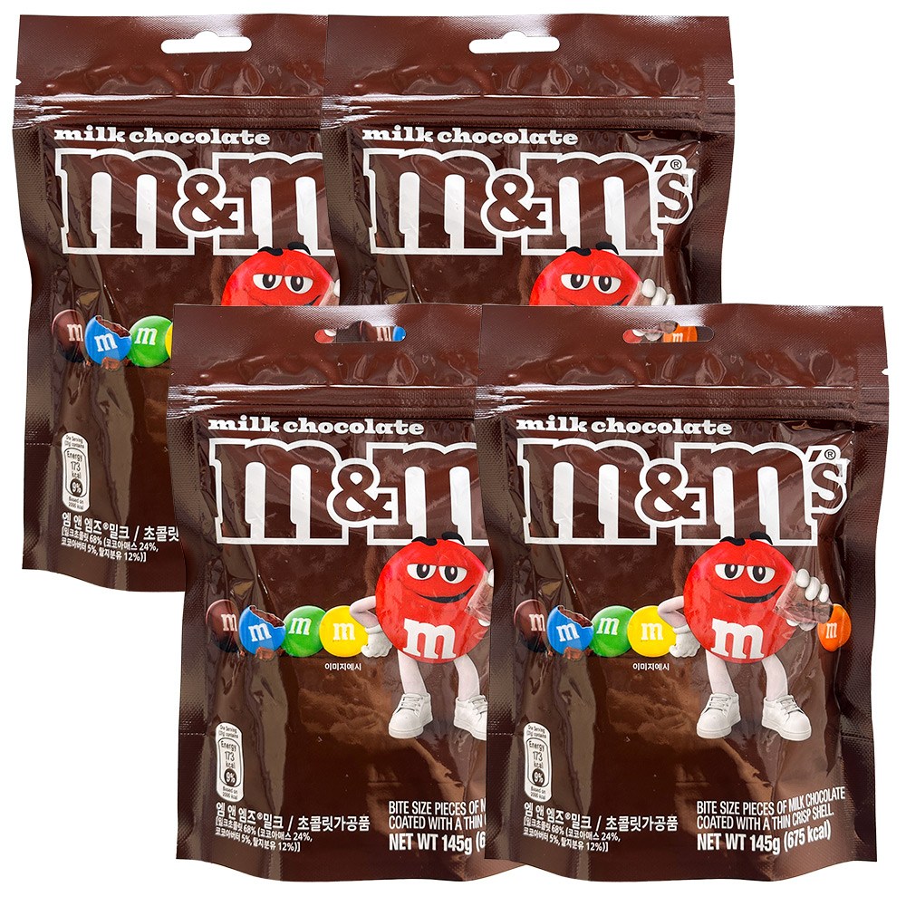 엠앤엠즈 초콜릿 밀크 145g x 4개, 한국마즈, 145g, 4개 19,800원