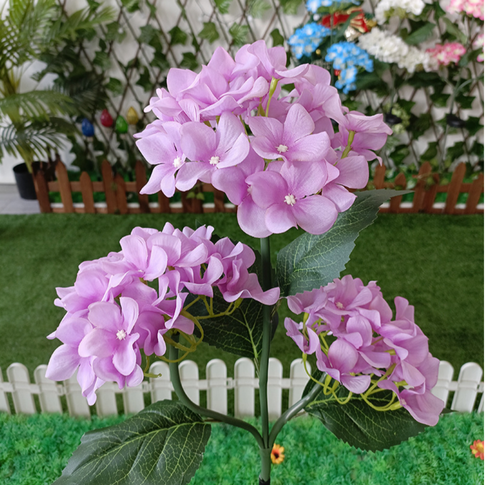 노란집 태양광 수국 3송이 꽃조명 태양열 정원등, 수국(퍼플) 11,800원