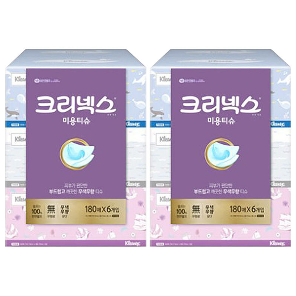 크리넥스 무색무향 클래식 각티슈 180매x6입 20,800원