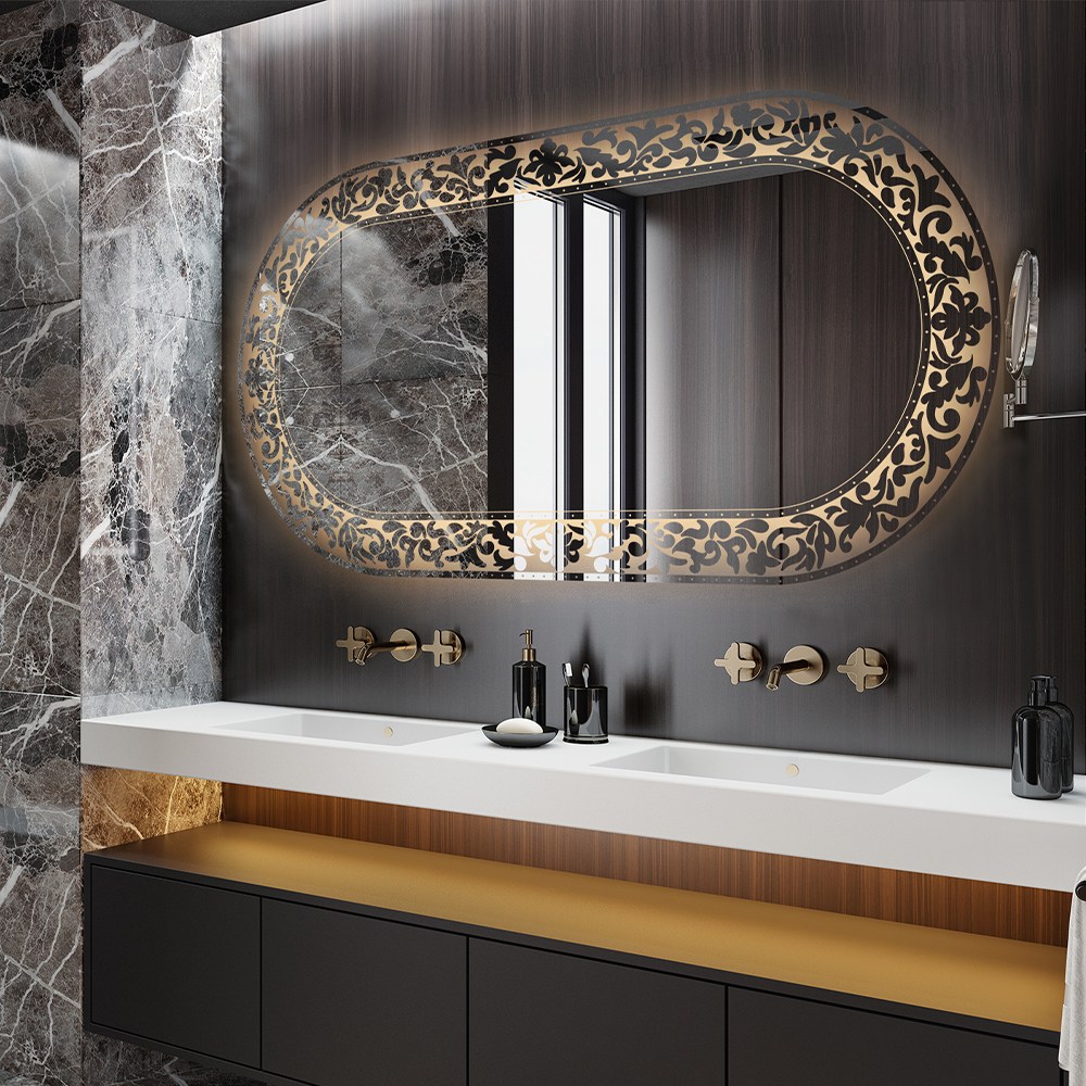 루비드 간접 조명 빅토리아 직타원 전신 미용실 거울 LED 3가지색 변환 270,000원