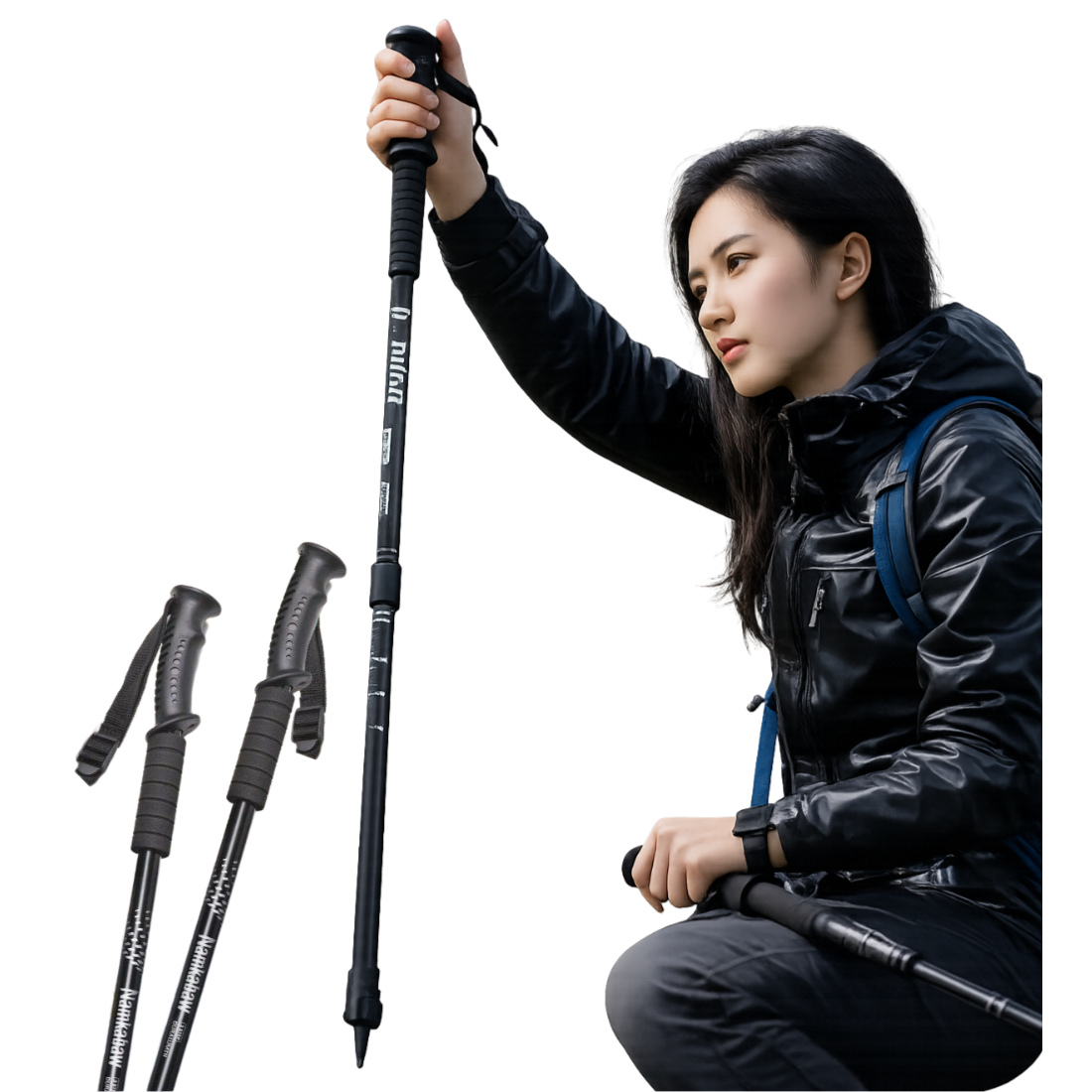 접이식 등산스틱 초경량 듀랄루민 4단 안티쇼크 110cm 2P, 2개, 블랙(일자형) 14,800원