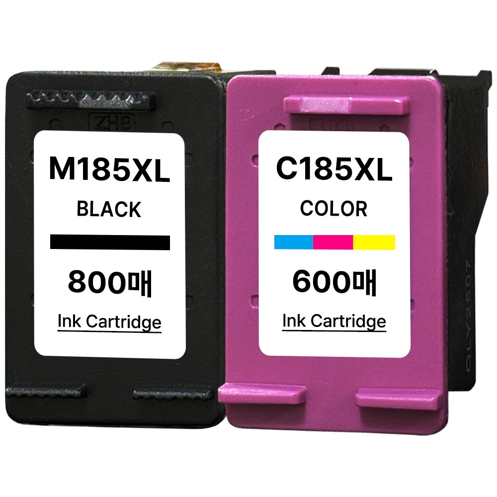 (800매 특대용량 세트) INK-M185 INK-C185 잉크 호환 SL-J1680 J1683 J1685 SL-J1780W J1780DW J1785W M185XL C185XL 31,800원