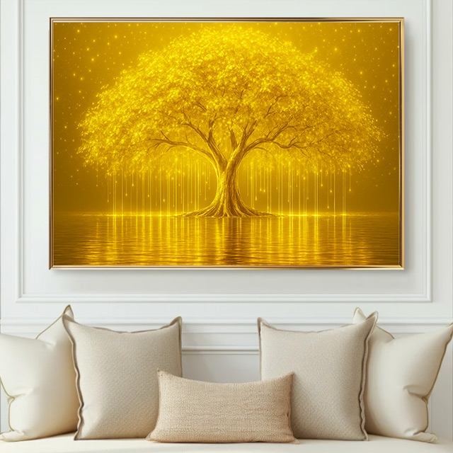 천금 황금 금전수 돈나무 돈 들어오는 그림 집들이 개업 선물 거실 인테리어 액자, 유광골드 57,000원