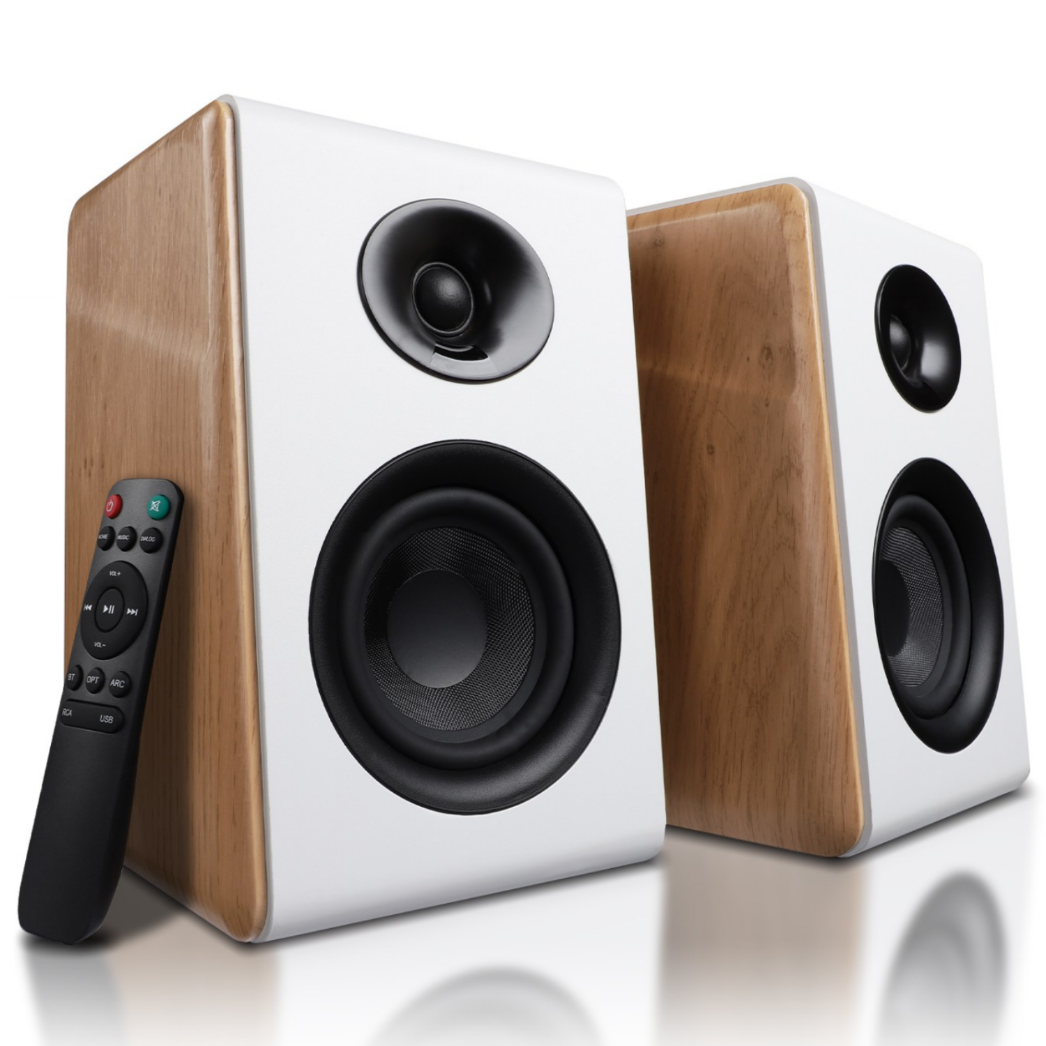 AIYIMA S600 블루투스 책장 스피커 액티브 홈 오디오 50WX2 하이파이 출력 서브우퍼 화이트 우드 ARC/USB/RCA 입력 24bit 48Khz, AIYIMAS600 120,770원