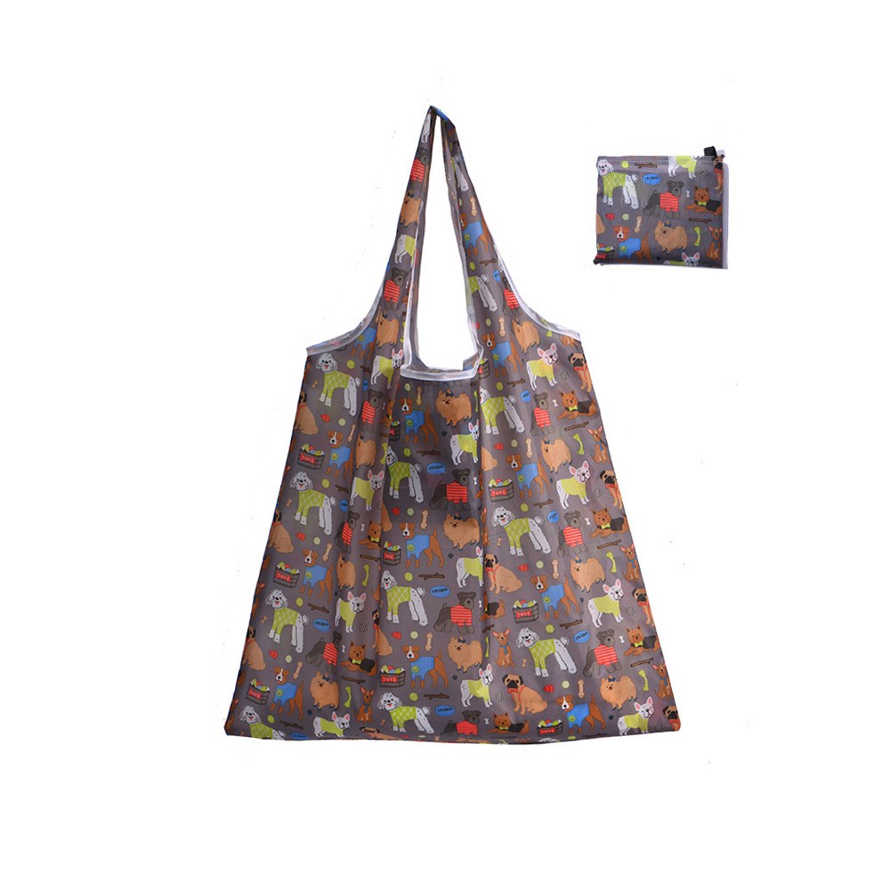 휴대용 접이식 시장가방 쇼핑백 방수 장바구니 에코백, 1개, 16.브라운 애니멀, 현재가 1,280원