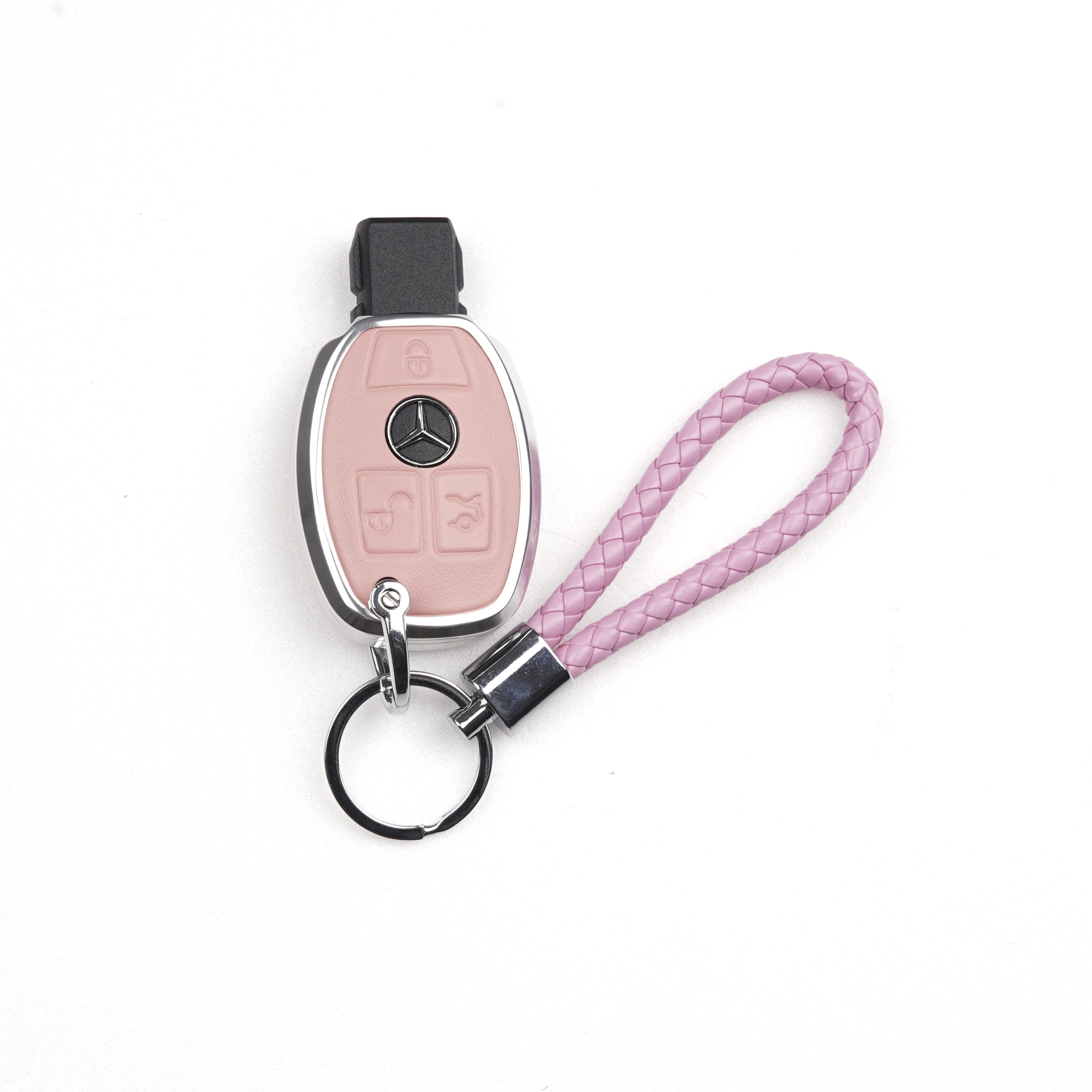 옳다스토어 벤츠 신형 가죽 메탈 키케이스, 라이트핑크 34,800원