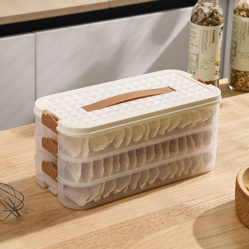 3/4단 냉동보관함 만두보관용기 납작 용기 냉동 냉장고 수납함  만두 떡 보관 용기 정리함(가정용 냉장고 관리 필수품) 13,200원