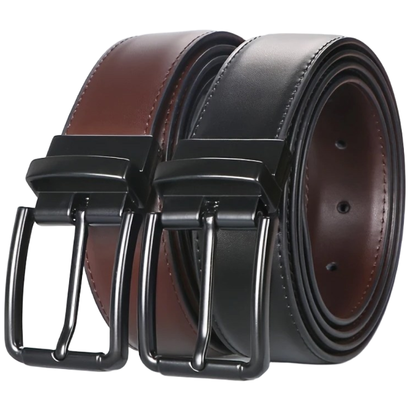 남성 소가죽 양면 벨트 비즈니스 벨트 고급 정장 벨트 단추 회전 가능, 양면 사용 가능 10,900원