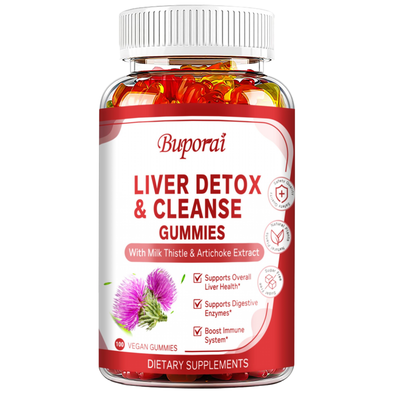 간 정화 해독 및 회복 젤리 - 24가지 강력한 허브, 3000mg 밀크시슬 실리마린, 민들레, 아티초크 추출물, 엘더베리 함유 - 무설탕, 라즈베리 향 - 60개입, 1개, 60정 20,690원