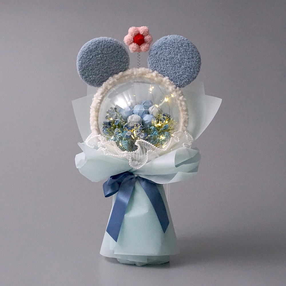 morningscent 츄파춥스 사탕꽃다발 발표 연주 축하 졸업식 머리띠 캔디볼 조명꽃다발, 블루 19,800원