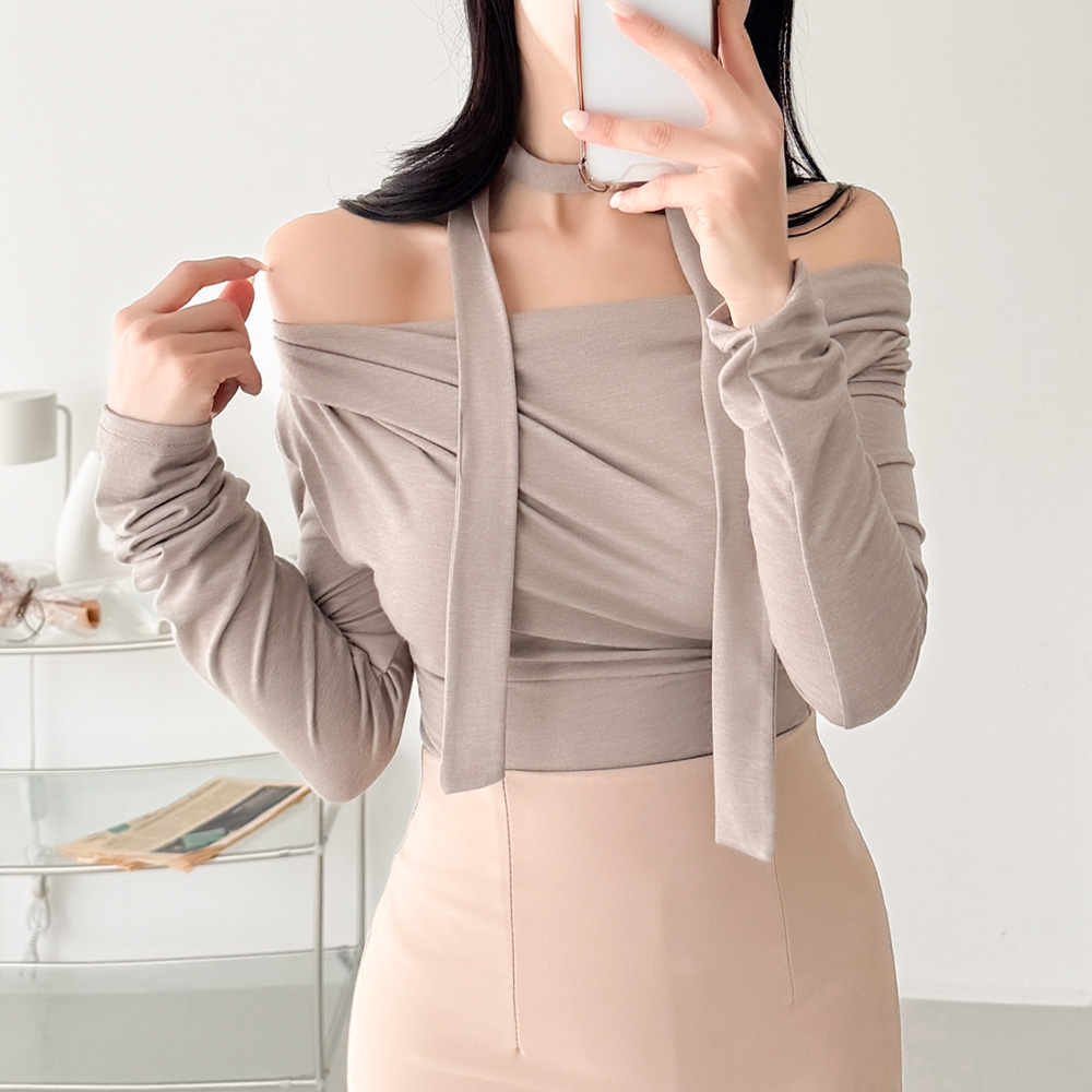 글램디브 랑시빌 머플러 세트 랩티셔츠 AB0187 26,900원