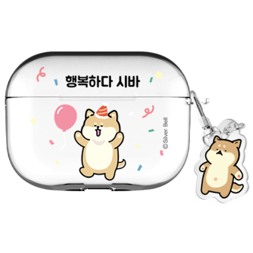 실버벨 귀염뽀쨕 일상시바 에어팟3 클리어 케이스 +아크릴키링 세트, 일상시바_행복하다 시바, AirPods(3세대) 17,900원