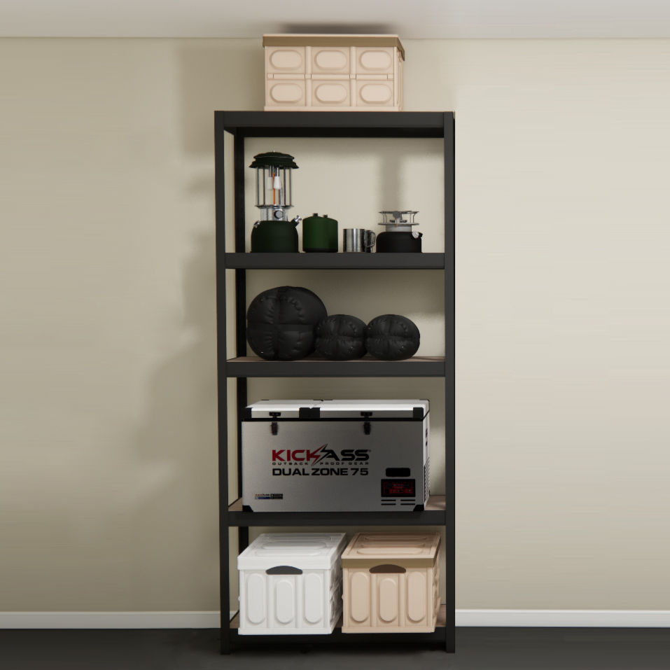 상도가구 몬스터랙 플러스 깊이400 철제 선반 시리즈 조립식 앵글 베란다 창고 수납 랙, 5단, 블랙 117,300원