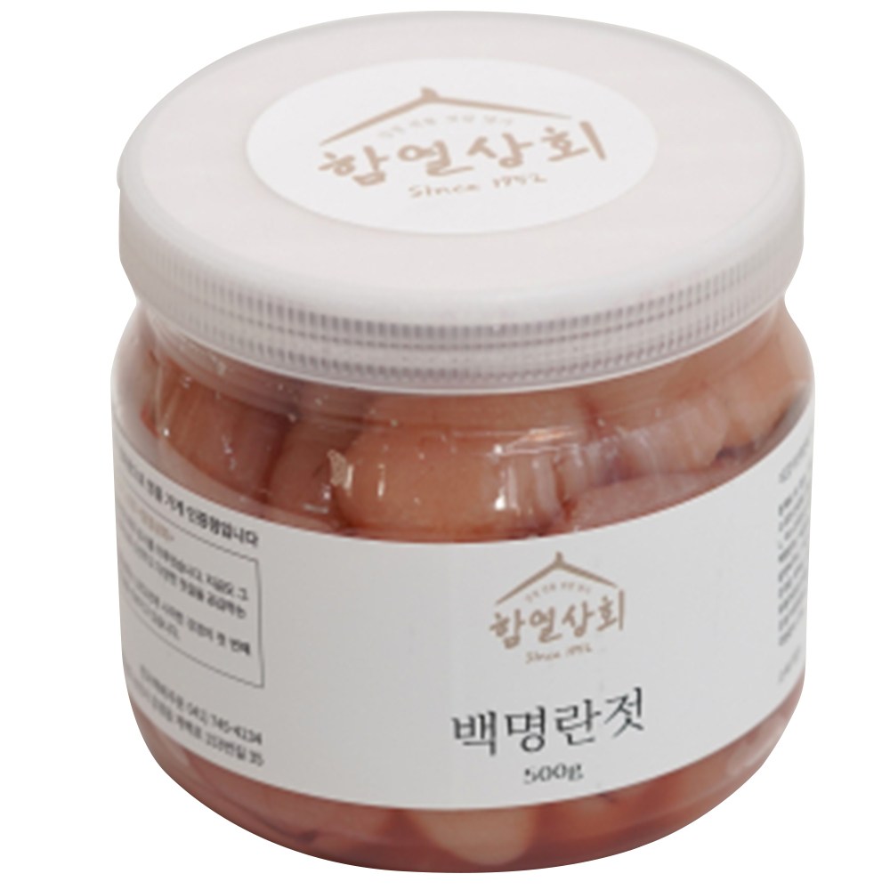 강경 함열상회 프리미엄 백명란젓(특) 500g 정란 무색소 저염 명란 젓갈 반찬, 500g, 1개 29,490원