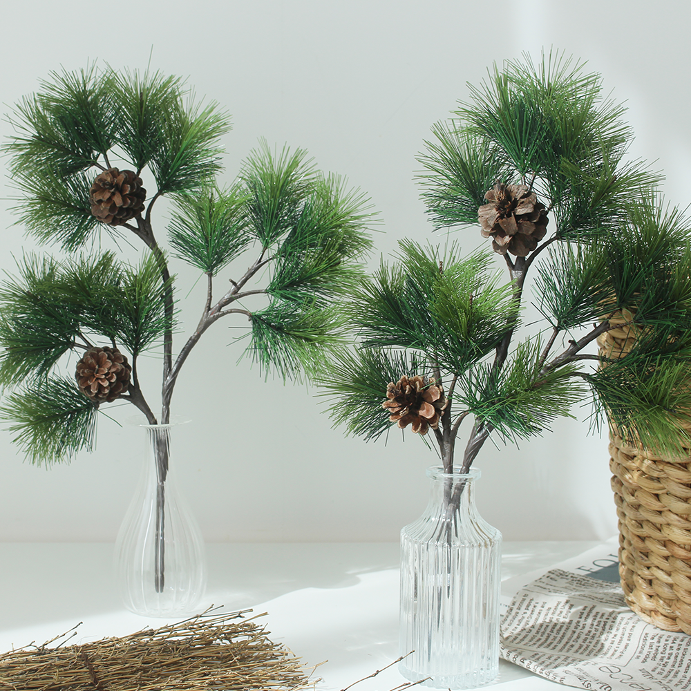[왓위셀] 인조 소나무 가지 조화 솔잎 가을 추석 인테리어 소품, 1개 8,600원
