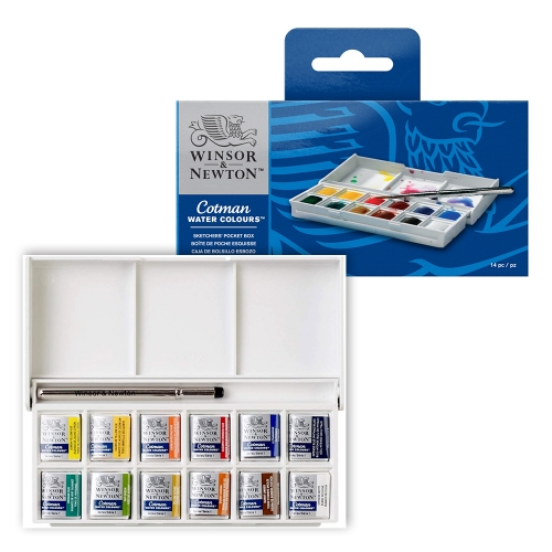 [윈저앤뉴튼] 코트만 수채화물감 고체물감 포켓박스 12색 세트 20,230원