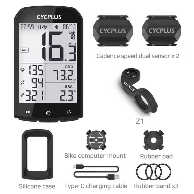 로드 자전거 네비게이션 무선 자전거 속도계 GPS 블루투스 5.0 컴퓨터 CYCPLUS M1 생활방수 거리측정기, M1, 1개 57,680원