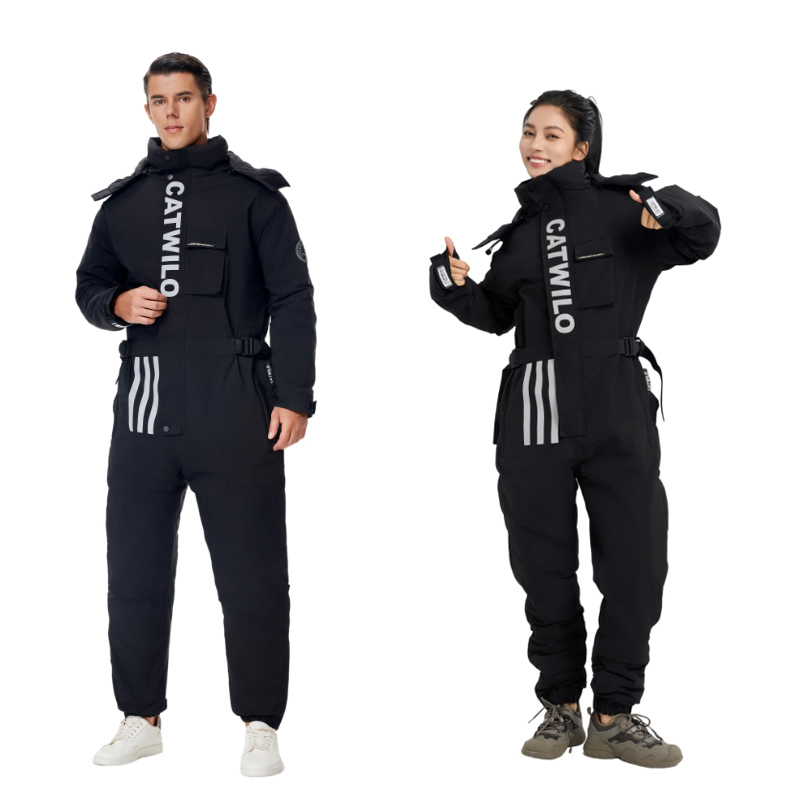 지누오  오토바이 방한복 배달 라이딩 일체형 우주복 허리조절가능스키복 겨울 스즈끼복 배달 방한복 바이크 방한 용품 패딩 78,000원