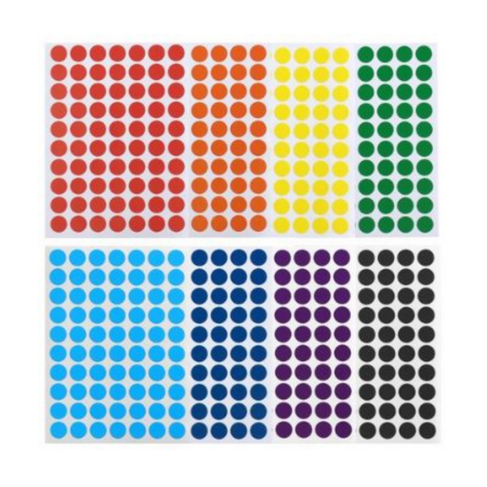 LOZY 방수 원형 스티커 10mm 컬러 라벨 분류 표시 네임 라벨 정리 스티커, 1개, 10개입 7,900원