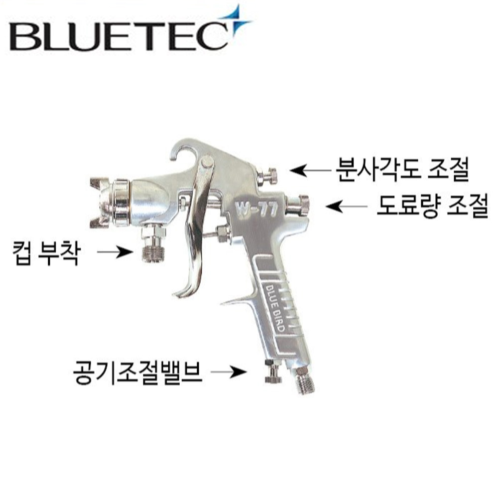 [블루텍] 에어스프레이건(흡상식) W77-3S / 노즐규격:2.5mm 15,490원