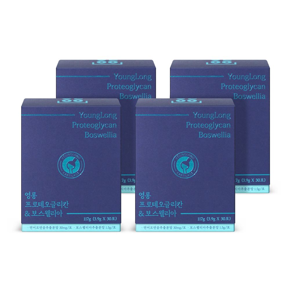 [3+1] 영롱 프로테오글리칸 보스웰리아 [프로테오웰리아] 콘드로이친 우슬 연어코 연골 글루코사민, 4개, 30회분 147,000원