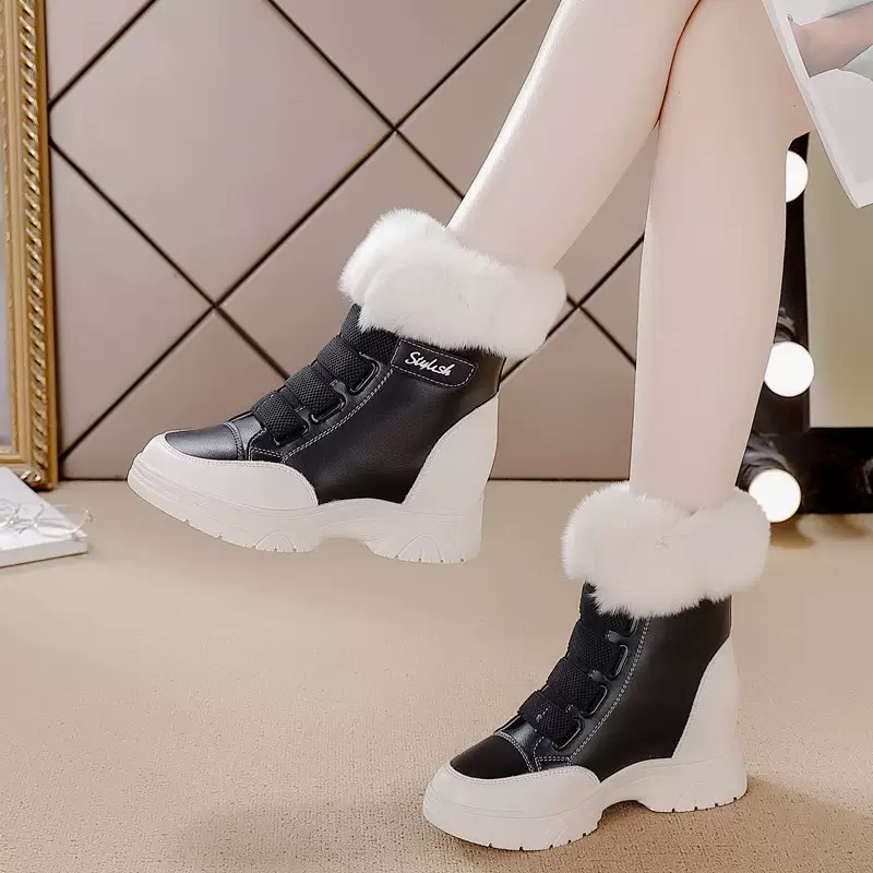 키높이 여성 캐주얼 통굽 토끼털 벨크로 패딩 부츠 47,900원