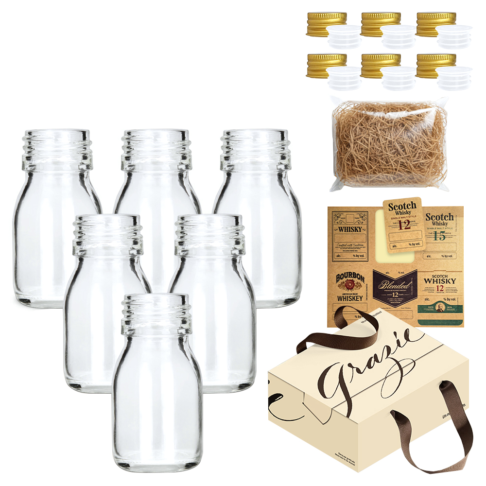 미르코리아 위스키 키트 바이알 유리병 D형 30ml 6p 골드 세트 FN30D, 1세트 27,400원