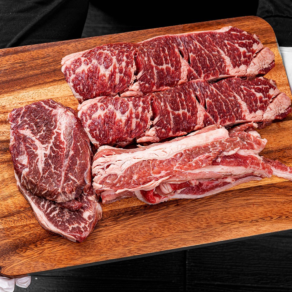 가성비 구이용 소고기 세트 800g 살치살 부채살 우삼겹, 1세트 29,900원