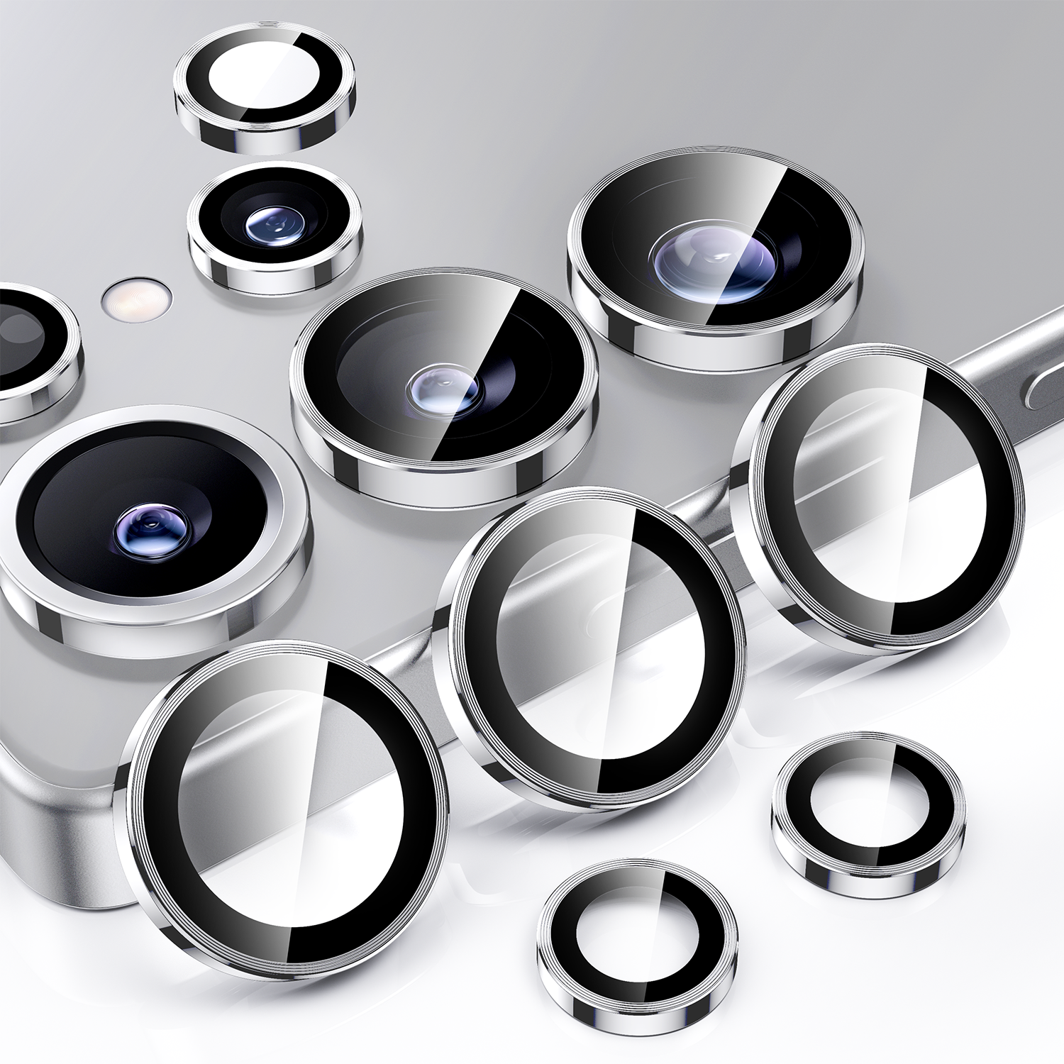 hoerrye 메탈 프레임링 휴대폰 카메라 렌즈 빛번짐 방지 액정보호필름, 1개 23,900원