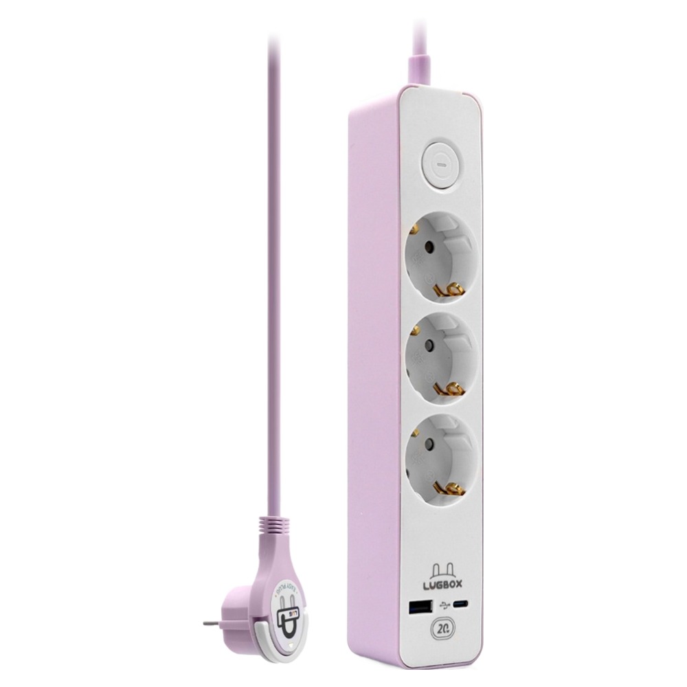 러그 고속충전 USB C타입 고용량 멀티탭 3구 3500W 퍼플핑크, 1개, 1.5m 18,150원