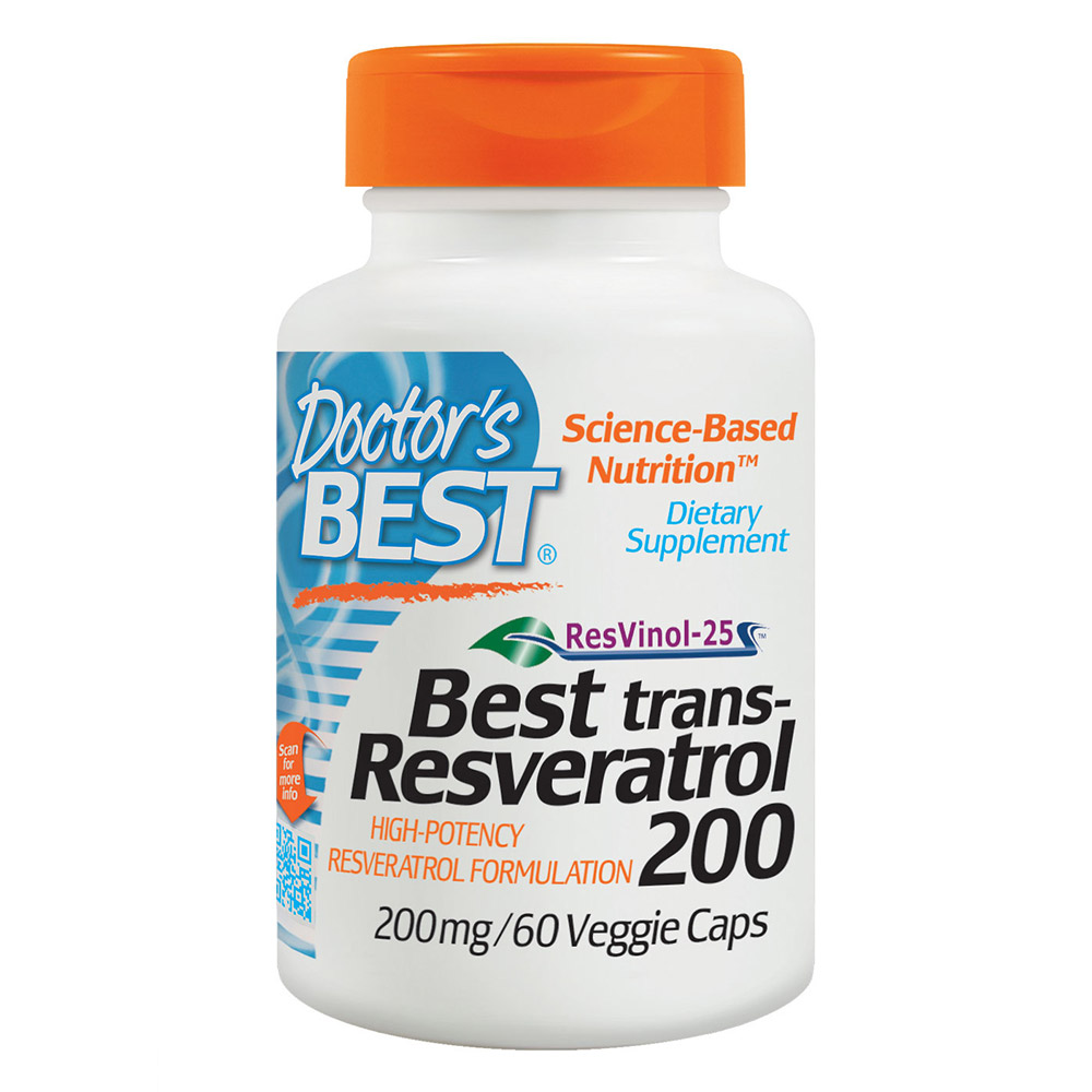 Doctor's best Best Trans Resveratrol 200 with Resvinol 200mg 60 Caps 닥터스 베스트 트랜스 레스베라트롤 레스비놀 글루텐 프리 60정, 1개, 60정 34,190원