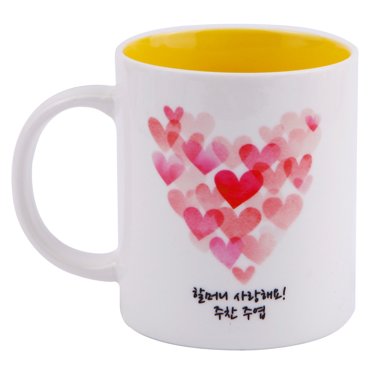 디자인아지트 어버이날 머그 스승의날 주문제작, 하트하트 핑크_옐로우, 1개 8,900원