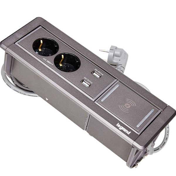 uga123 르그랑 빌트인 멀티회전콘센트 사각 원형 (콘센트2구+USB2구+무선충전) 가구 바닥 매립형콘센트, 1개 117,600원