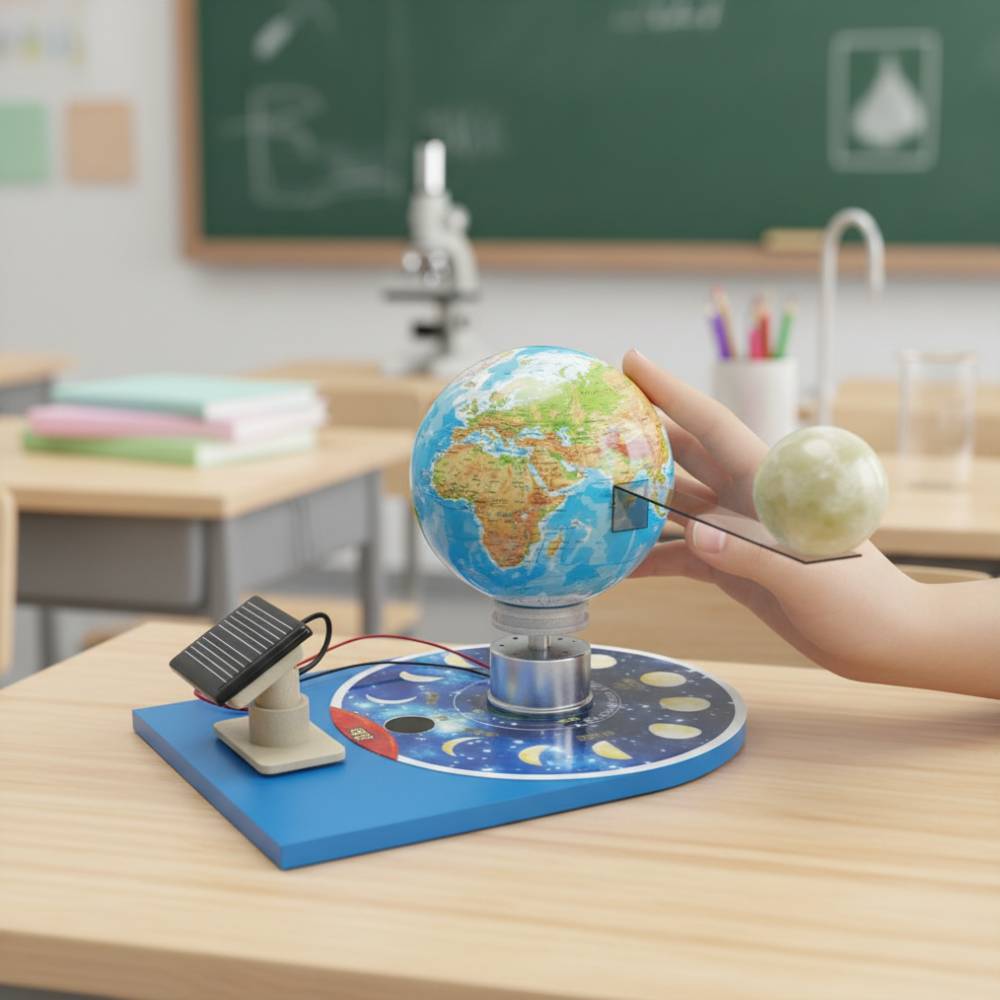 태양광으로 자전하는 지구 달 위상변화 공전 운동모형 관찰판 만들기 과학실험키트 (일반형) 12,600원