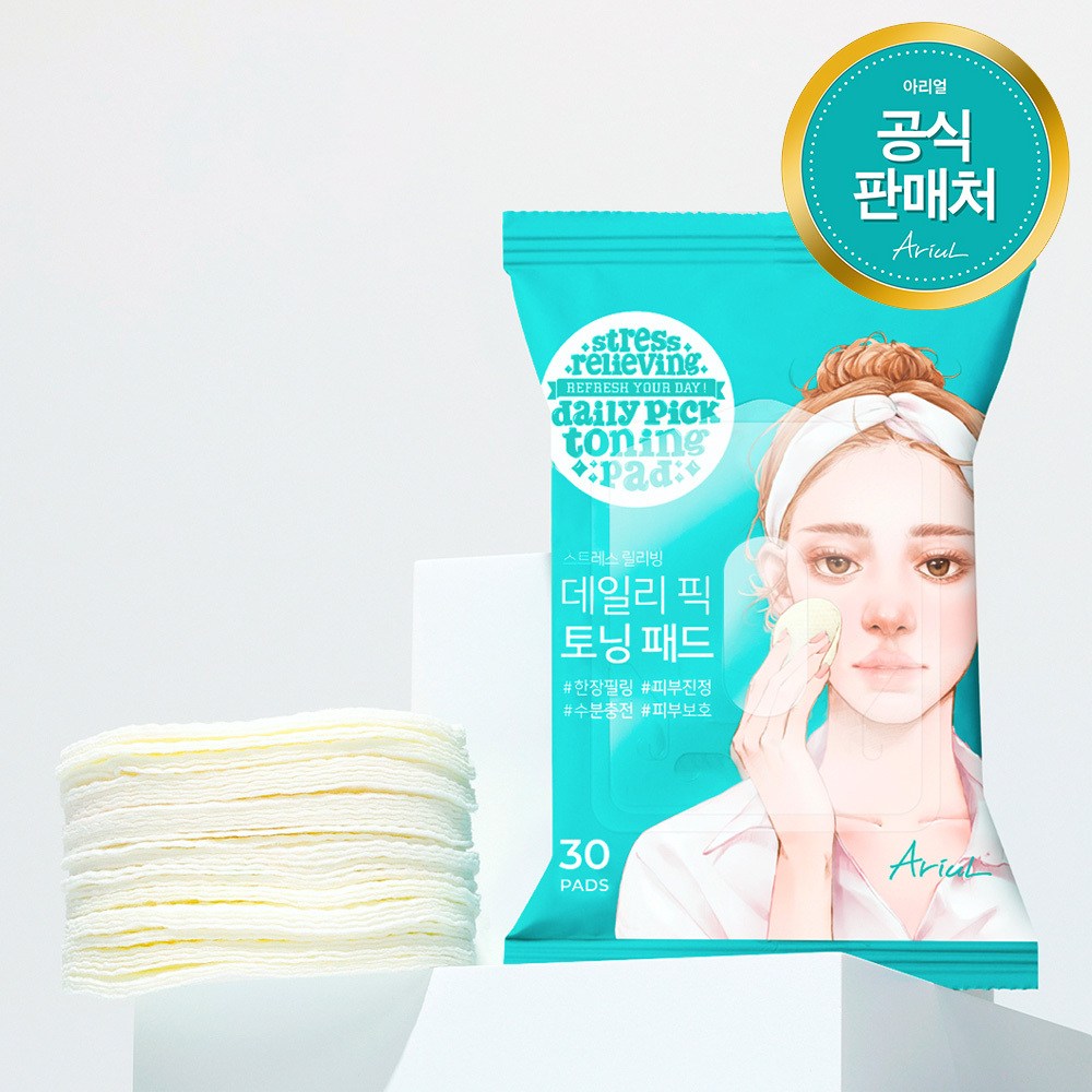 [비건뷰티] 아리얼 데일리 픽 토닝패드 57g 3,800원