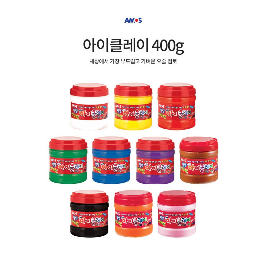 아이클레이 버킷 400g 10가지컬러 요술점토, 흰색, 현재가 18,400원
