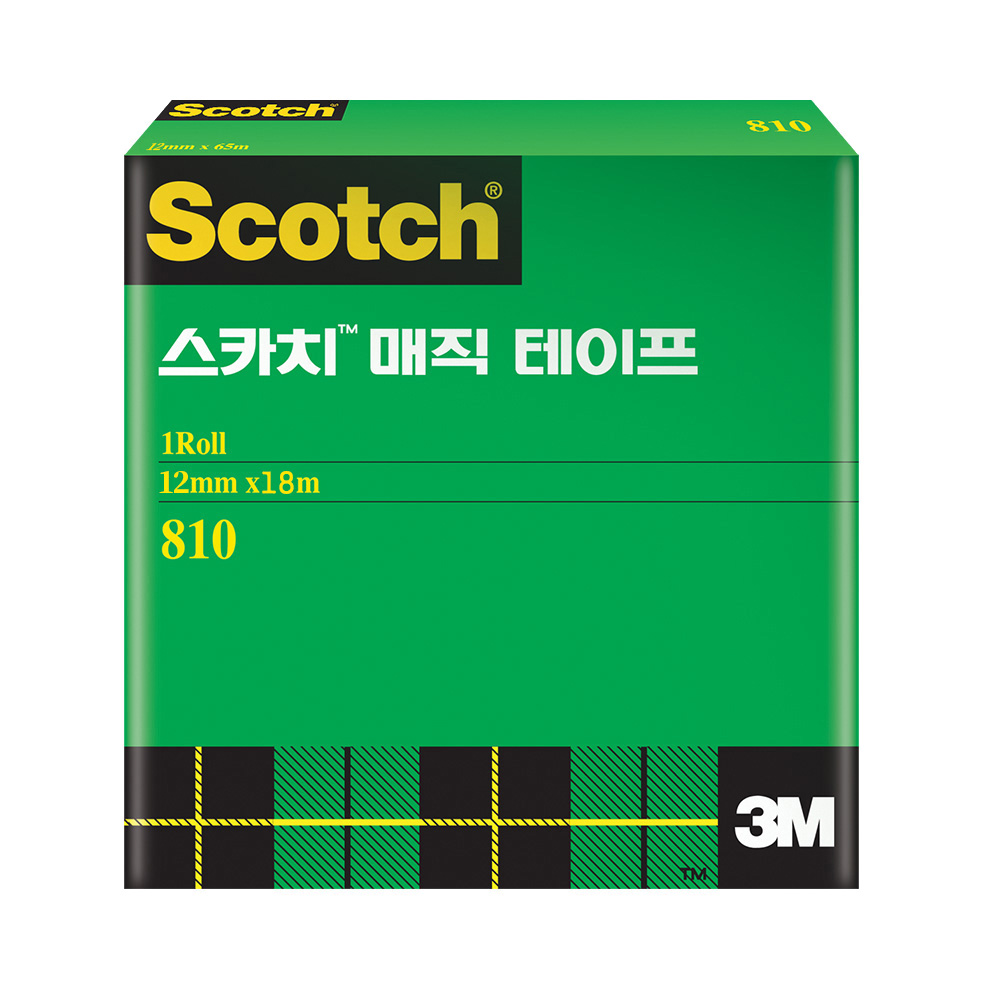 3M 810R 스카치 매직 테이프 리필 12mm 18m 투명 반투명 테이프 1인치 코어, 단품 2,330원