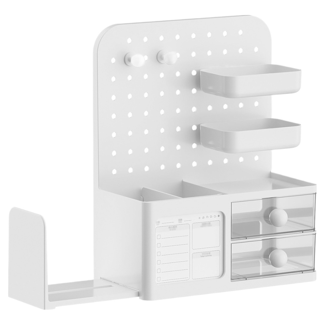 알럽홈 할일 메모 다용도 타공 책꽂이 정리 수납함, 1개, 화이트(L261-0121W) 15,900원