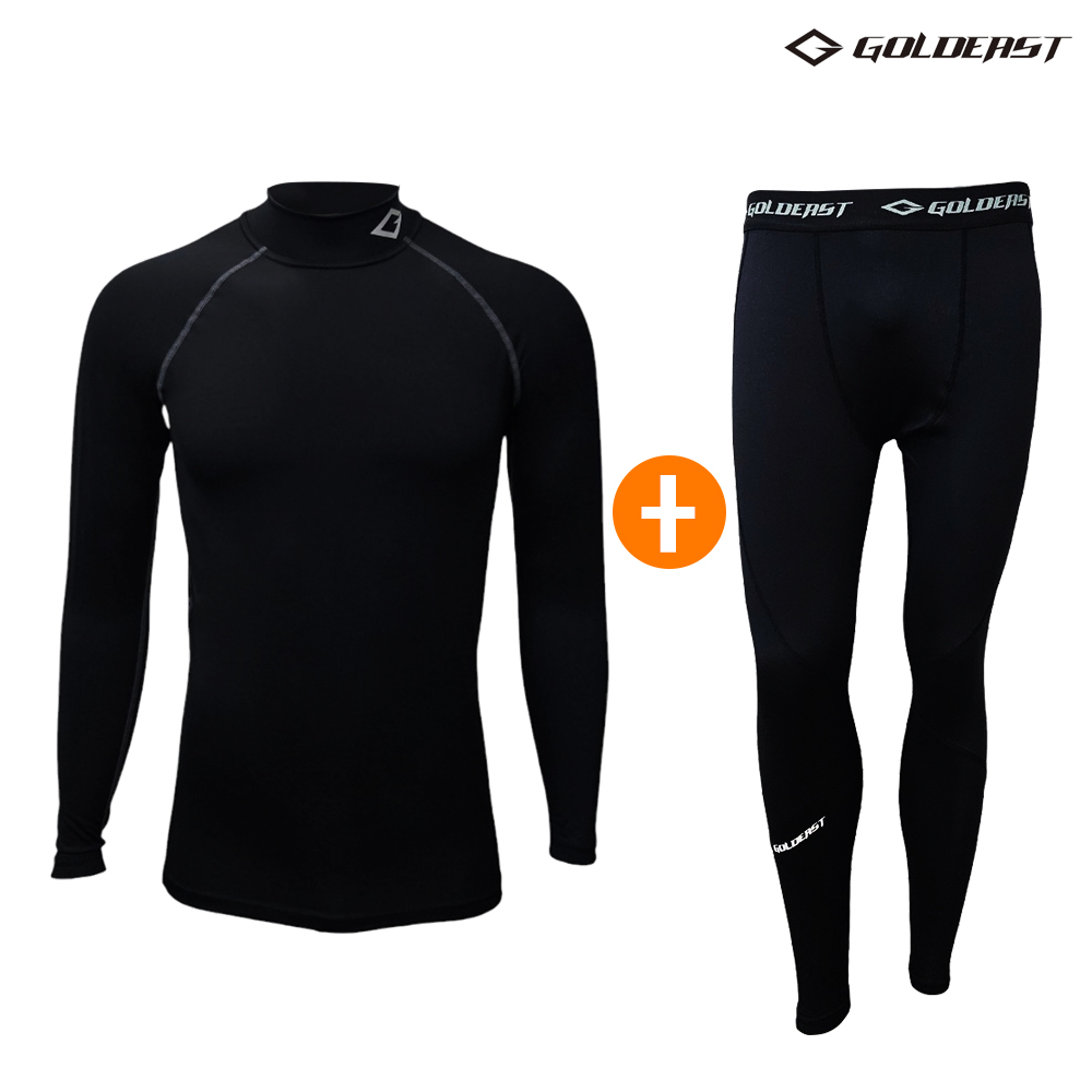 골드이스트 남성 보온 스포츠 기모 국민 언더티+위너 타이즈 세트 겨울 방한 50,000원