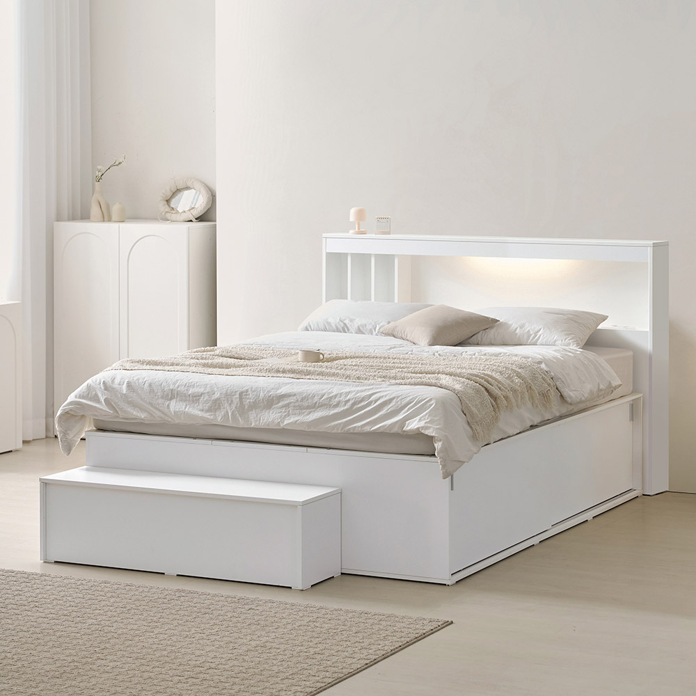 라자가구 콜렉트 E0 모아 슬라이딩 벙커 수납 침대 프레임 SS/Q + 잇템 본넬 매트 429,000원