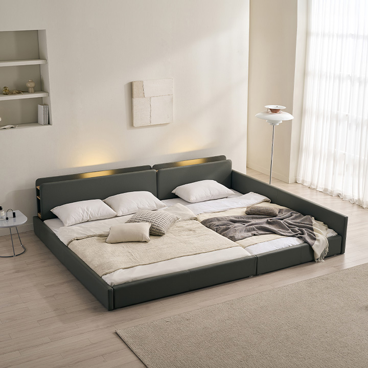 삼익가구 해온 LED 저상형 가죽 패밀리 침대 399,000원