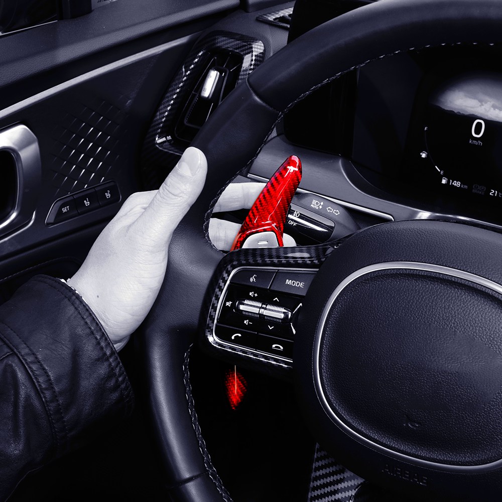 더블랙 호환 더뉴 쏘렌토 MQ4 리얼카본 패들쉬프트 연장킷 튜닝 용품, 기타 109,500원