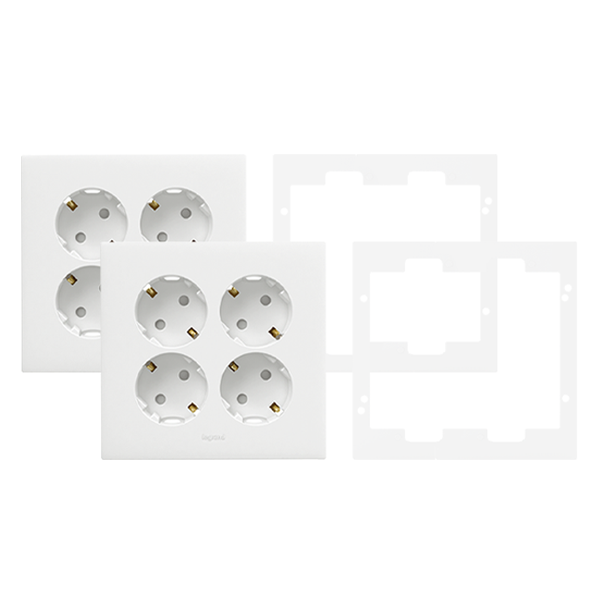 르그랑 아펠라화이트 심플 4구 매입콘센트 2p + 보조대 2p 16,400원