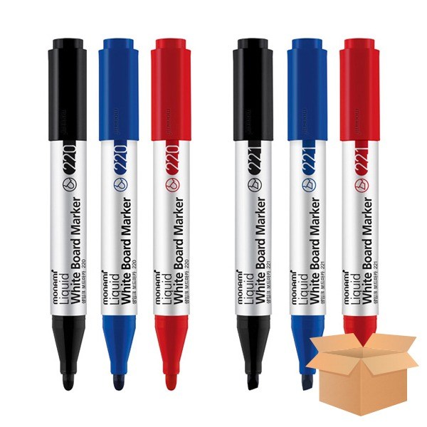 (모나미) 시그마플로 생잉크 보드마카 12자루X1타, 둥근닢 220 파랑, 1box 16,400원