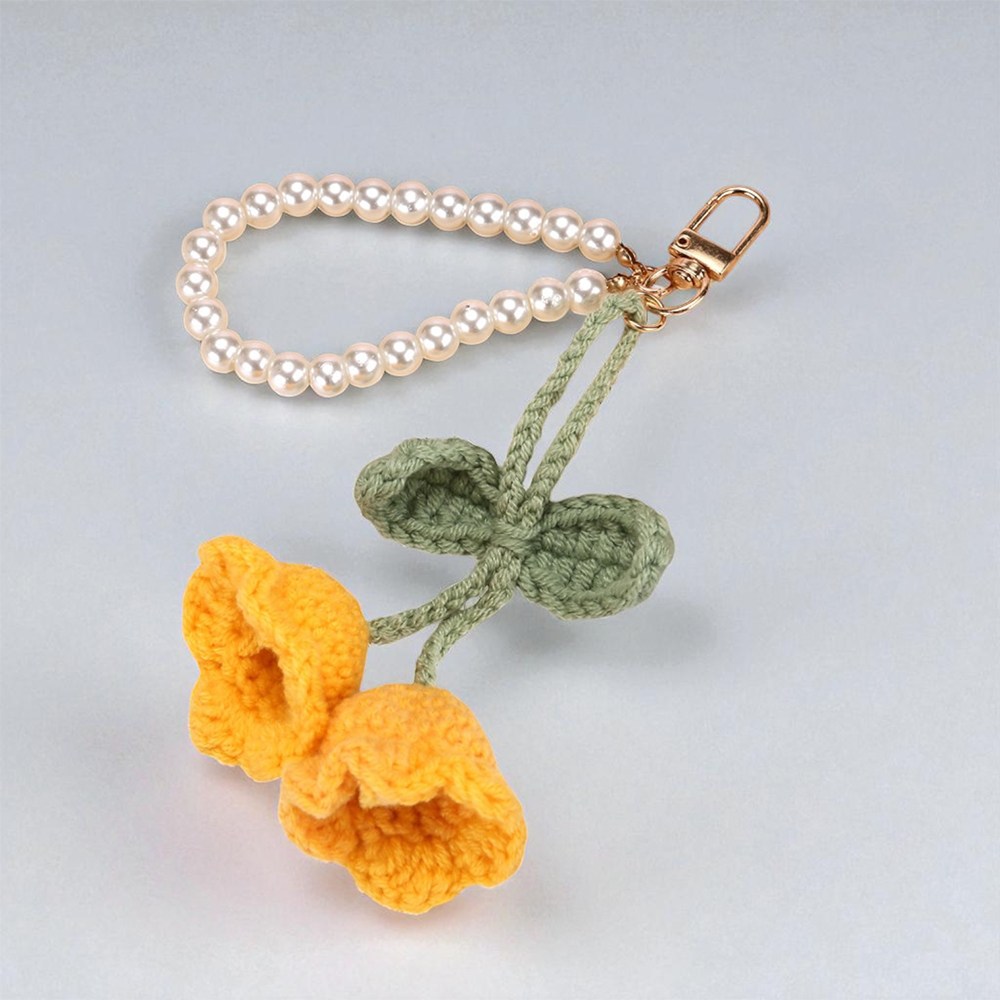 엘리다움 플레르 튤립 진주 키링 미니 뜨개 니트 꽃 열쇠고리 플라워 백꾸 가방 에어팟 버즈 꽃백참, 1개, 옐로우 튤립 7,900원