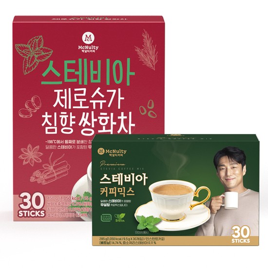 스테비아 당제로 커피믹스 30개입+침향 쌍화차 30개입 24,900원