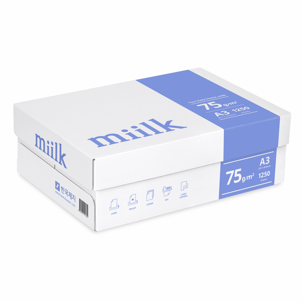 밀크 복사용지 75g, 1250개, A3 22,950원