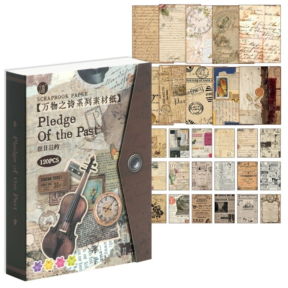 하영이네 빈티지 감성 다꾸 데코 페이퍼북 120매, 빈티지레터 12,900원