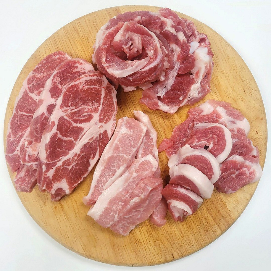 1등급 국내산 한돈 4종 삼겹살 목살 가브리살 항정살 돼지고기 구이용 37,660원